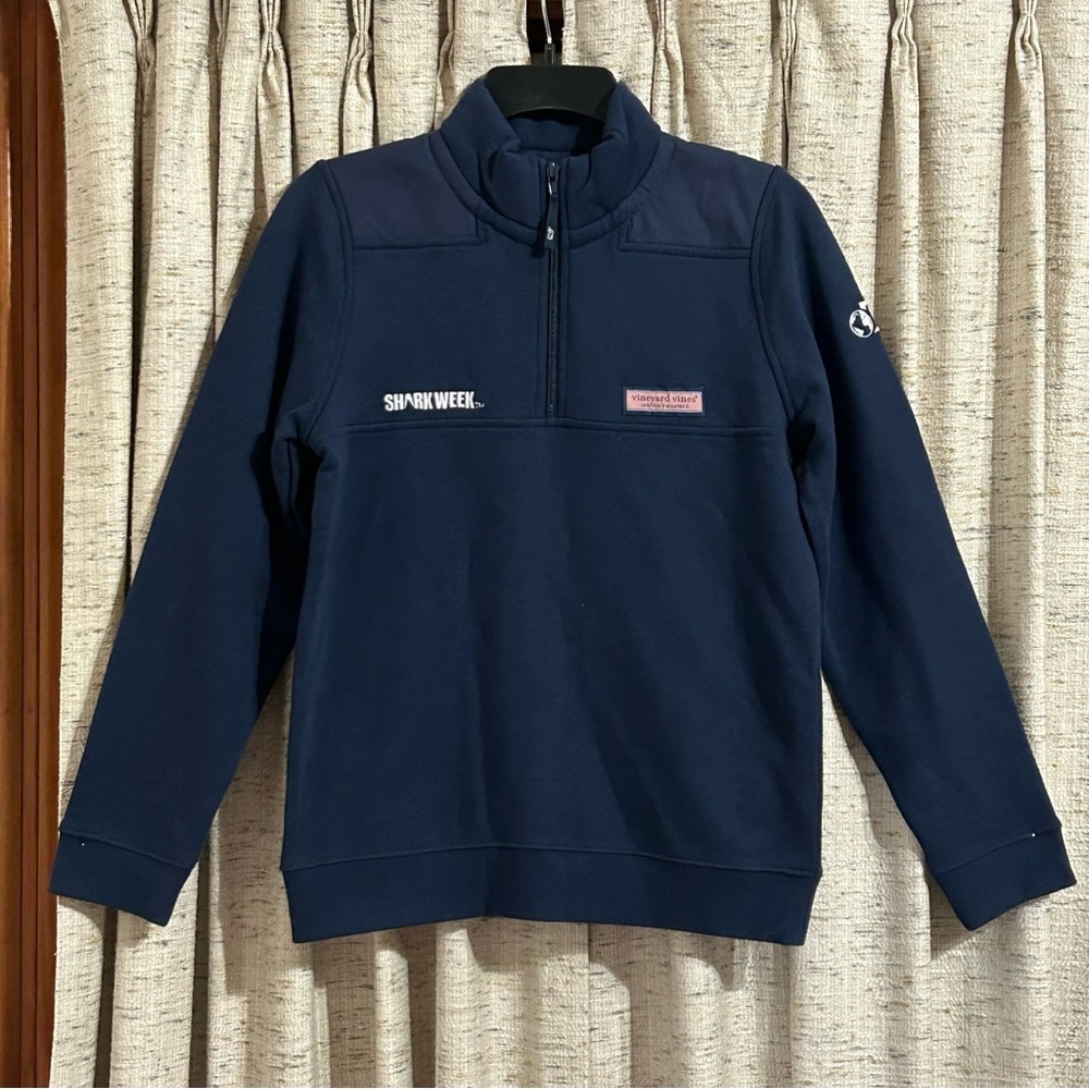 Vineyard Vines x Discovery Channel Shark Week Quarter Zip Cotton Pullover